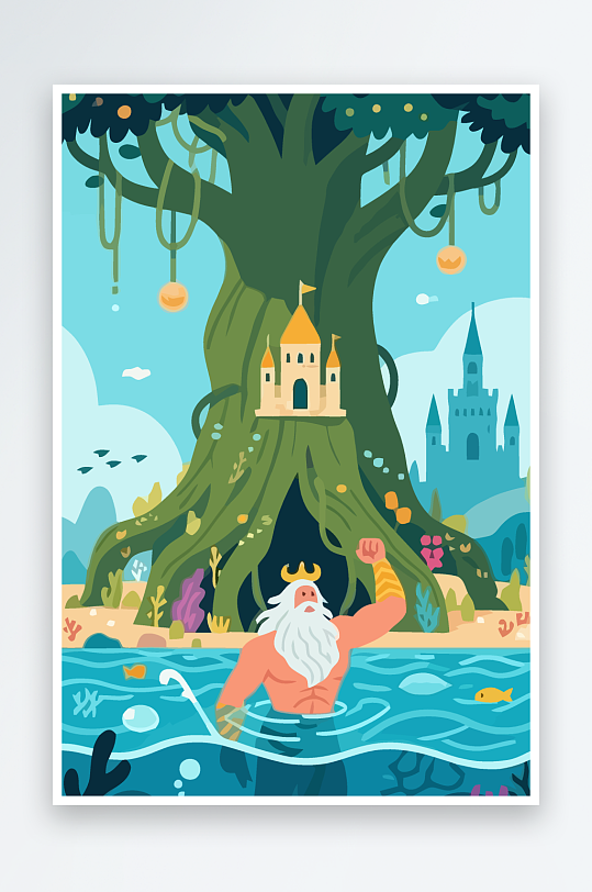 西方神话人物插画元素-众图网