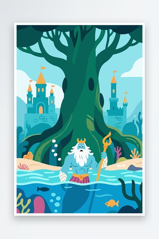 西方神话人物插画元素-众图网