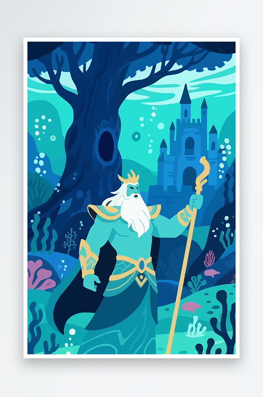 西方神话人物插画元素-众图网