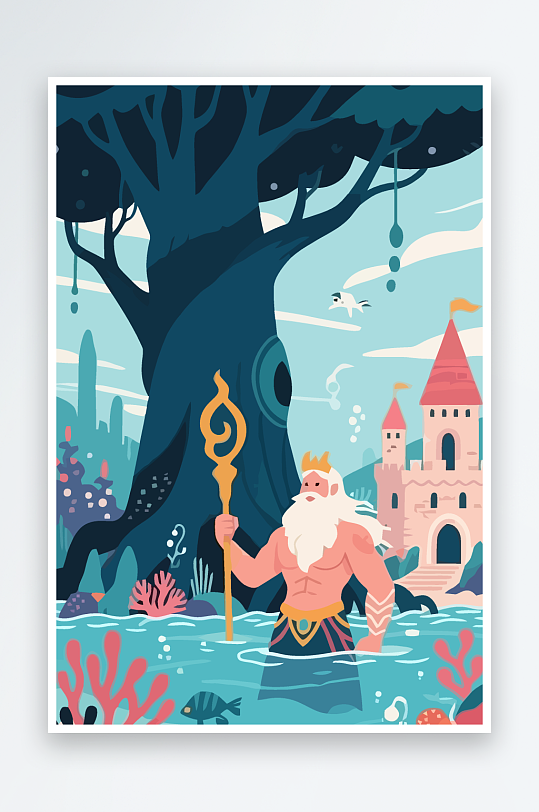 西方神话人物插画元素-众图网