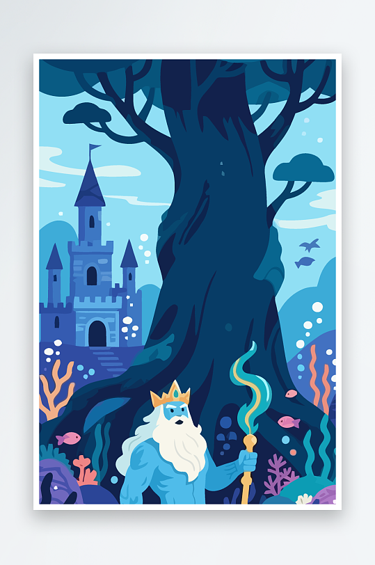 西方神话人物插画元素-众图网