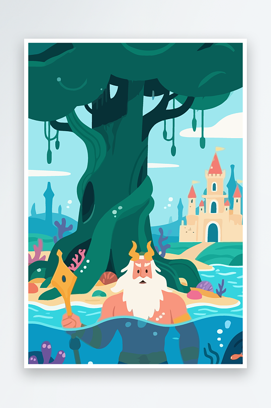 西方神话人物插画元素-众图网