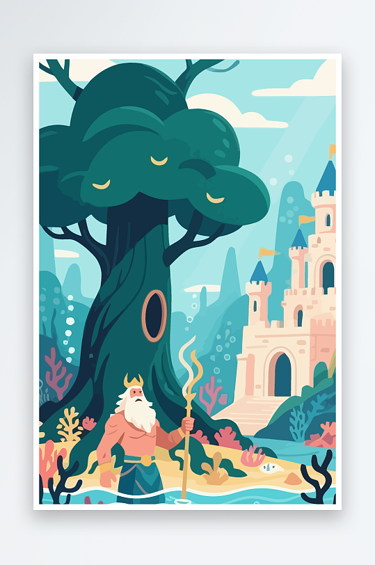 西方神话人物插画元素-众图网