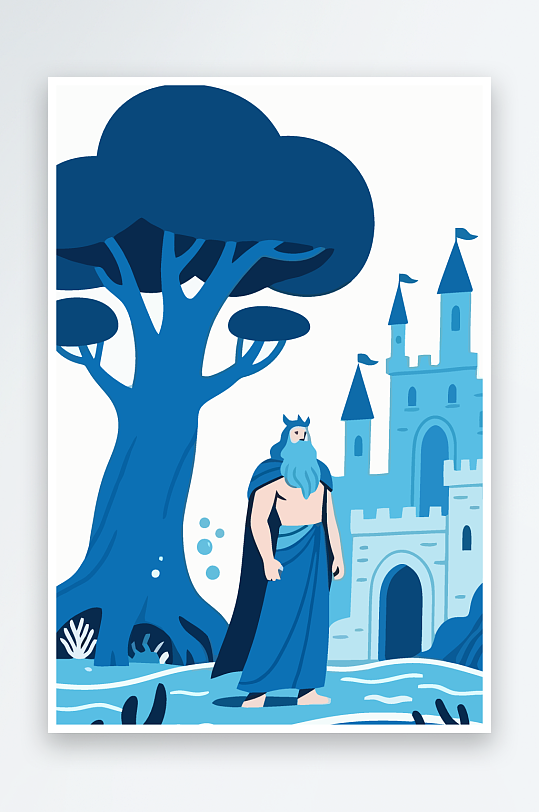 西方神话人物插画元素-众图网