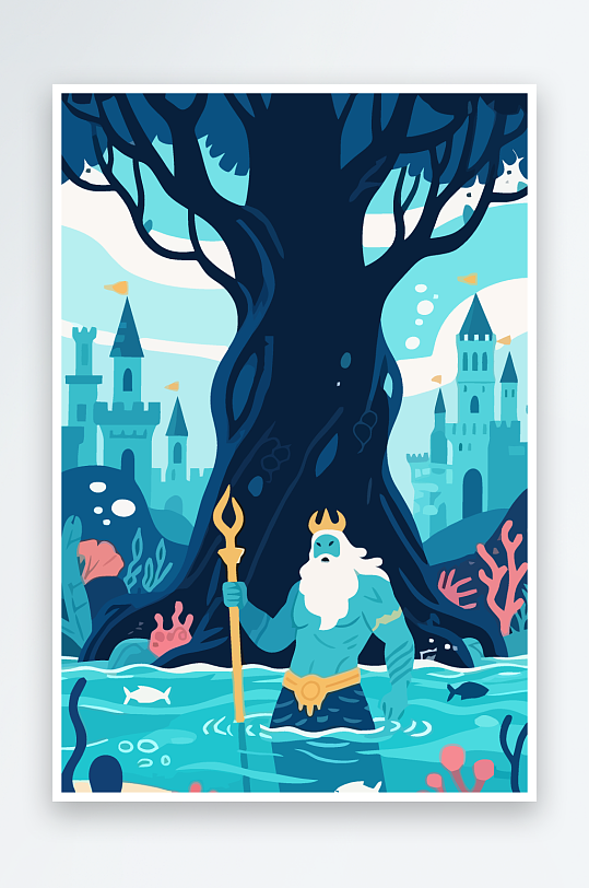 西方神话人物插画元素-众图网