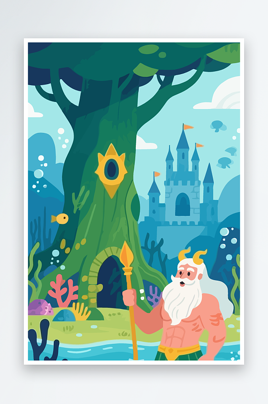 西方神话人物插画-众图网