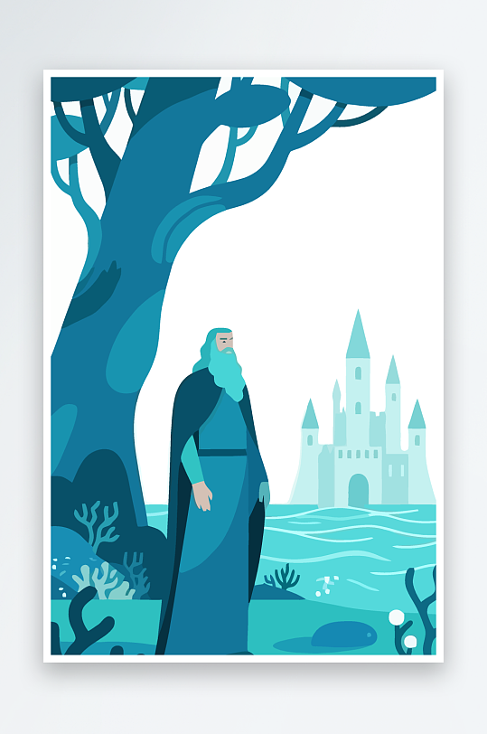 西方神话人物插画元素-众图网