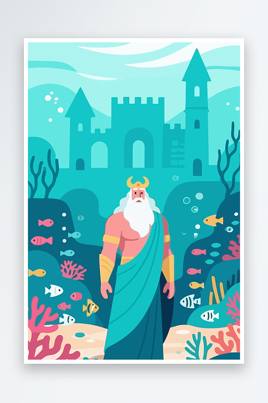 西方神话人物插画元素-众图网