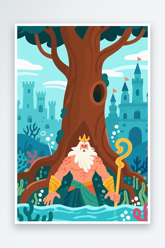 西方神话人物插画元素-众图网