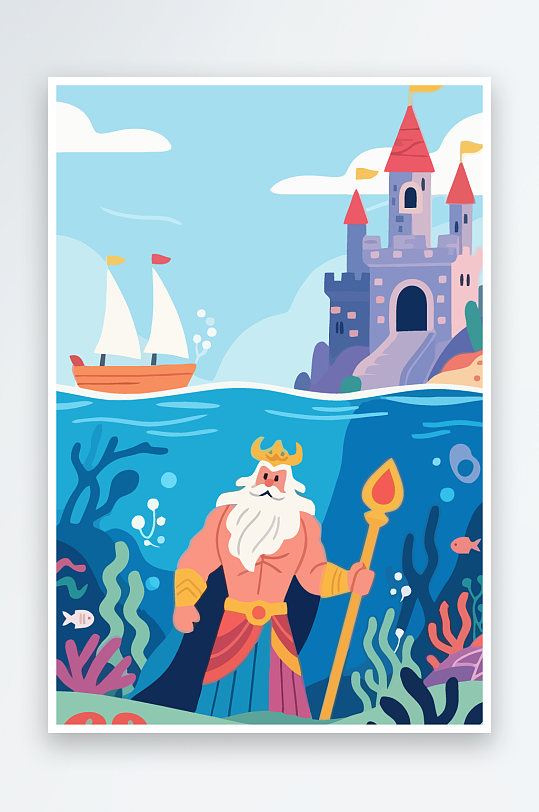 西方神话人物插画元素-众图网