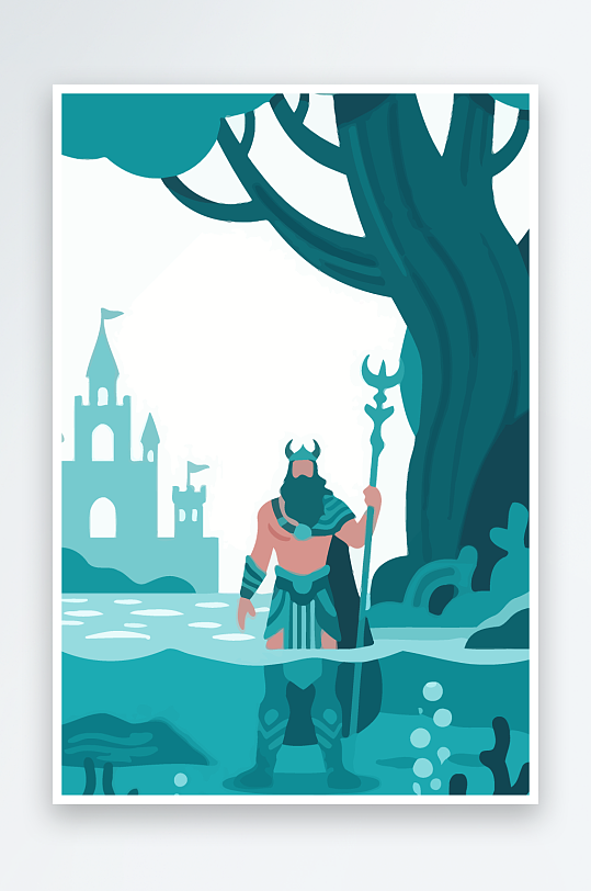 西方神话人物插画元素-众图网