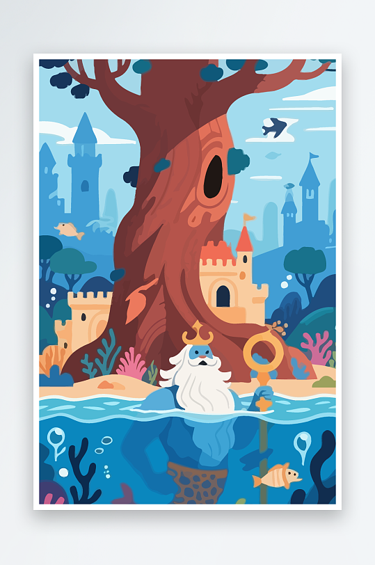 西方神话人物插画-众图网