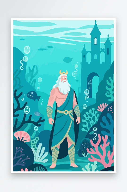 西方神话人物插画元素-众图网