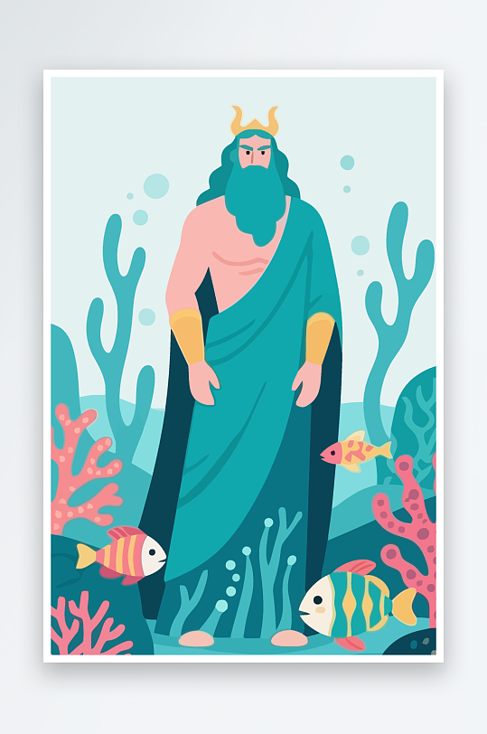 西方神话人物插画元素-众图网