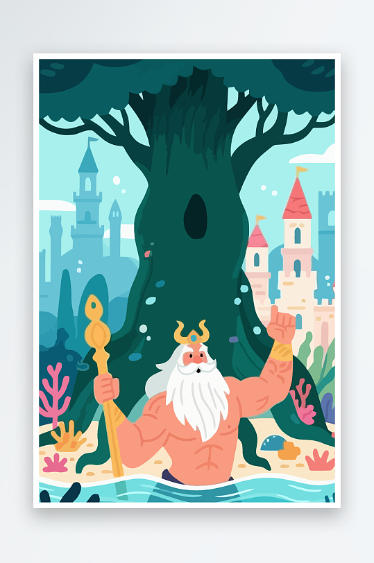 西方神话人物插画元素-众图网