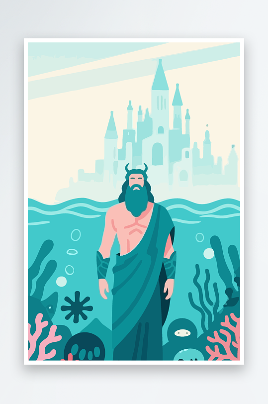 西方神话人物插画元素-众图网