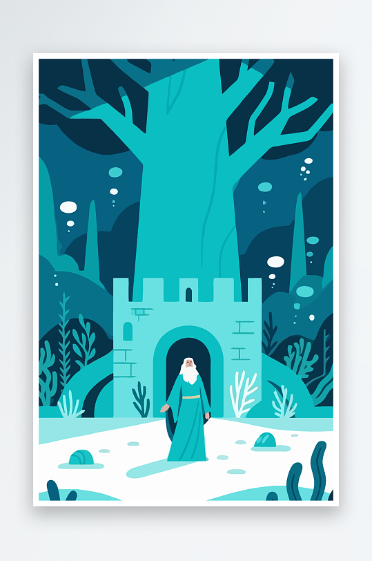 西方神话人物插画元素-众图网