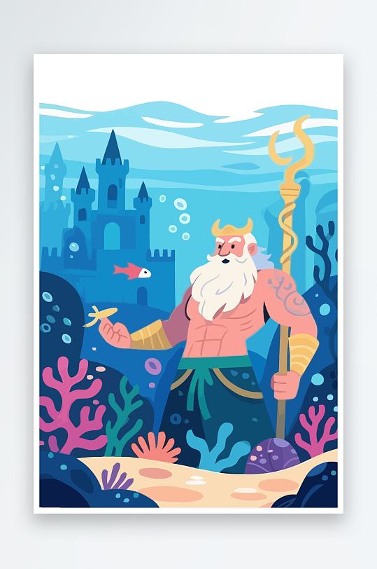 西方神话人物插画元素-众图网