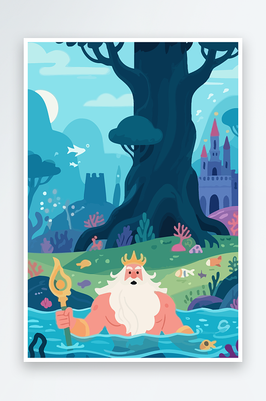 西方神话人物插画元素-众图网