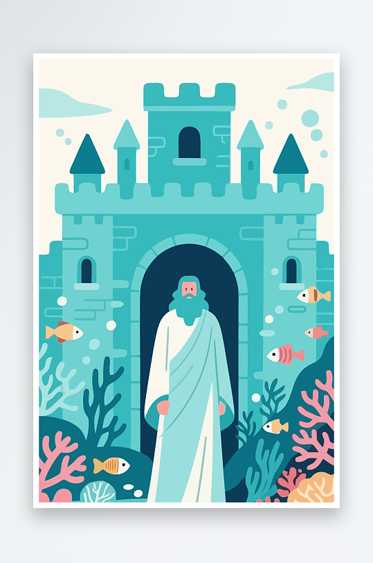 西方神话人物插画元素-众图网