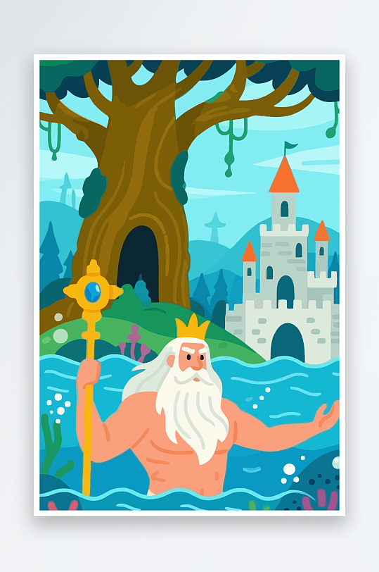 西方神话人物插画元素-众图网