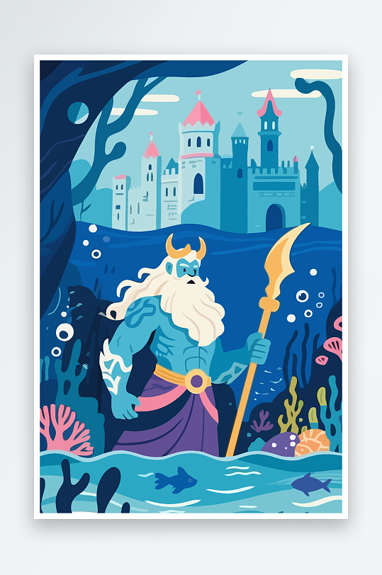 西方神话人物插画元素-众图网