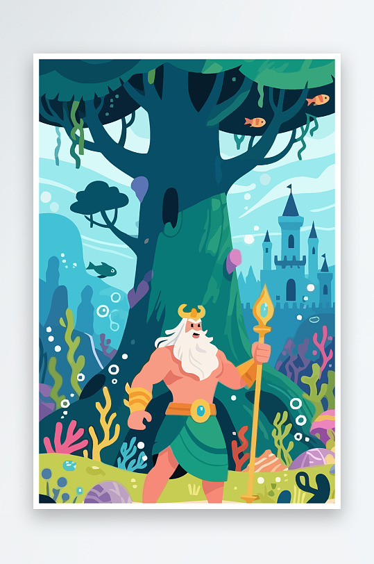 西方神话人物插画-众图网