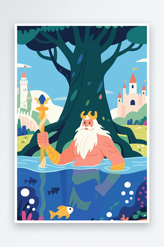 西方神话人物插画-众图网