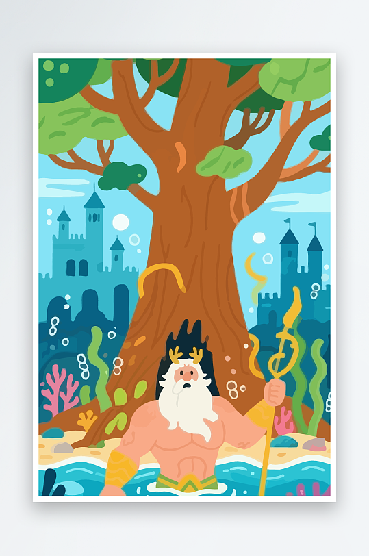 西方神话人物插画-众图网