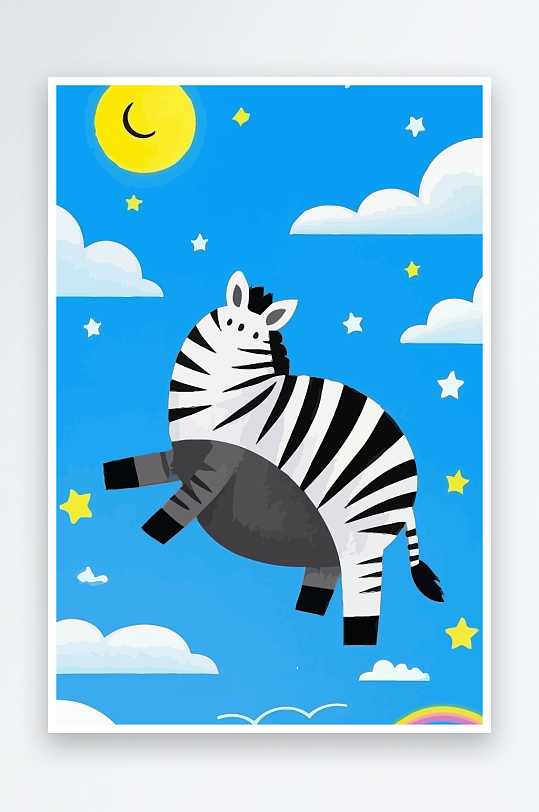 斑马风景矢量插画-众图网