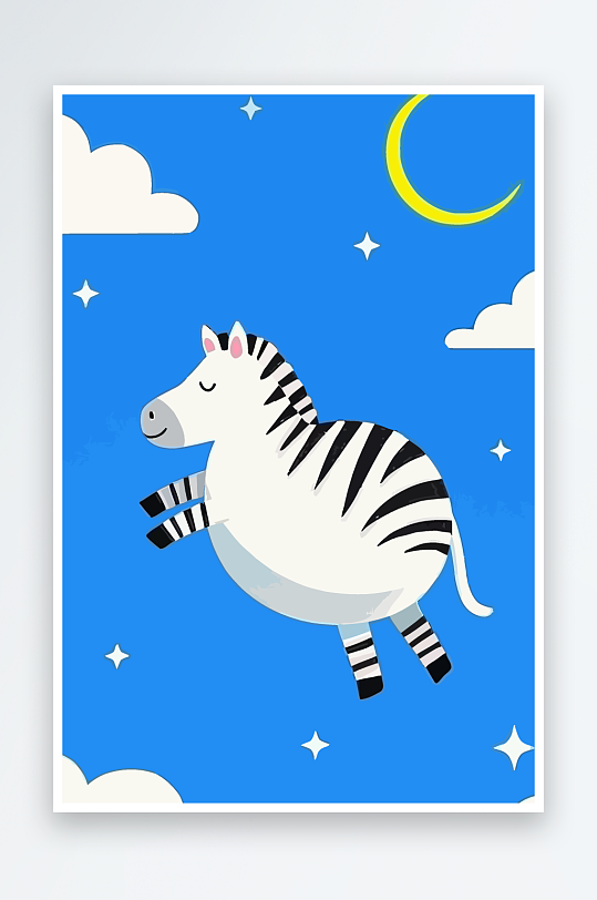 斑马风景矢量插画-众图网