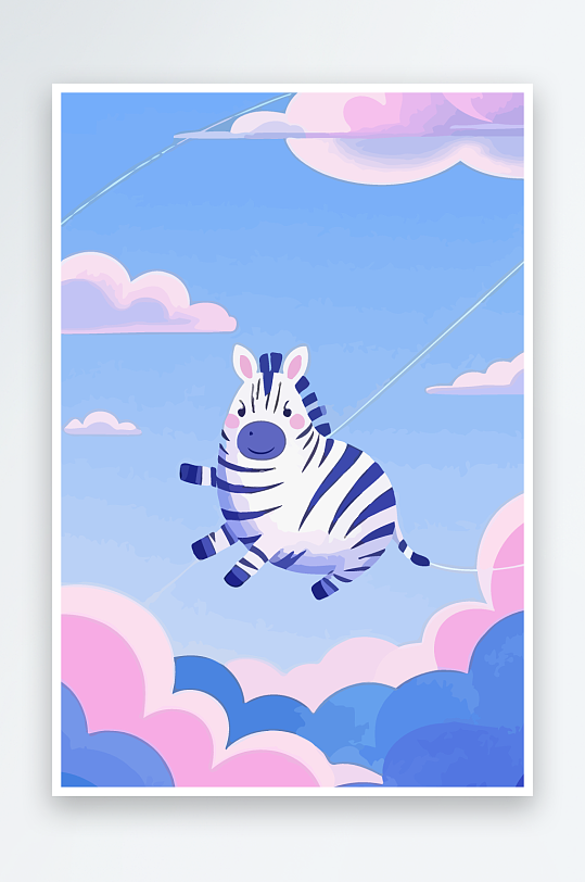 斑马风景矢量插画-众图网