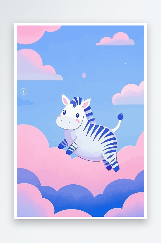 斑马风景矢量插画元素-众图网