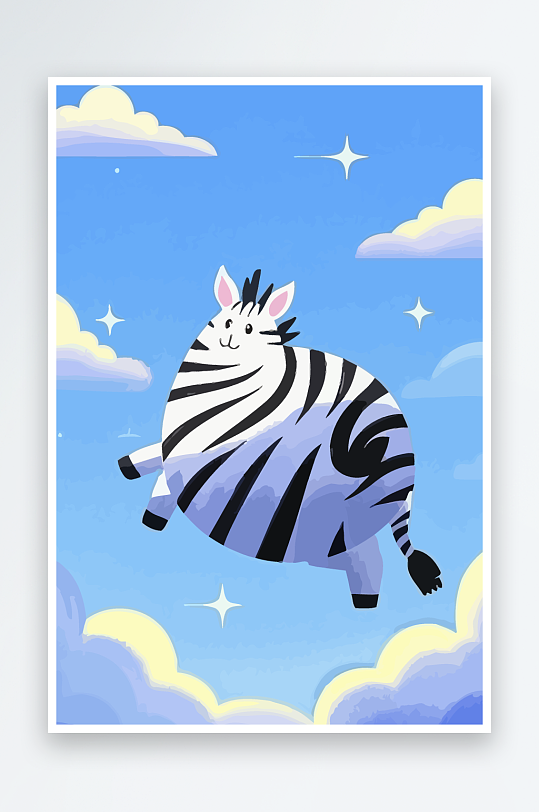 斑马风景矢量插画-众图网