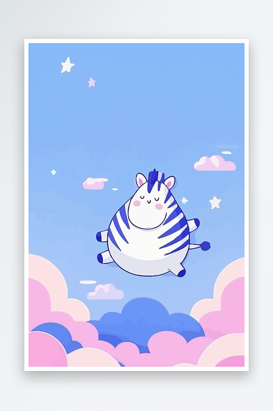 斑马风景矢量插画元素-众图网