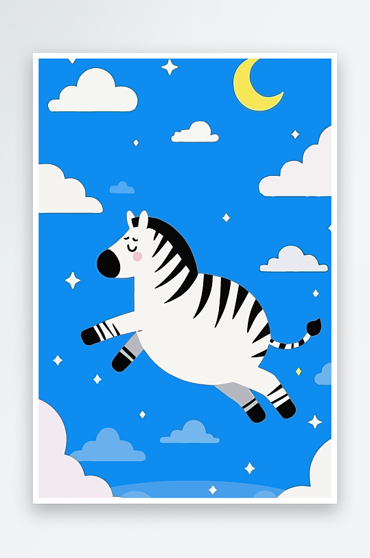 斑马风景矢量插画-众图网