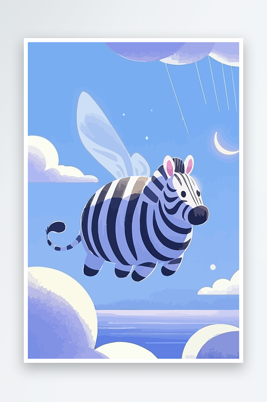 斑马风景矢量插画元素-众图网