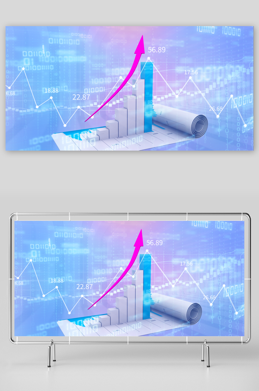 蓝色人工智能科技背景模板素材素材