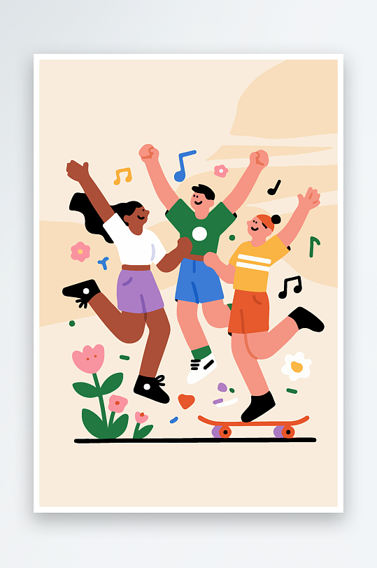 欢乐聚会插画卡通插画-众图网