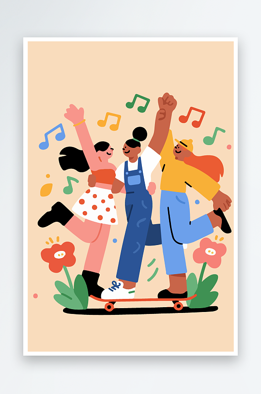 欢乐聚会插画卡通插画-众图网