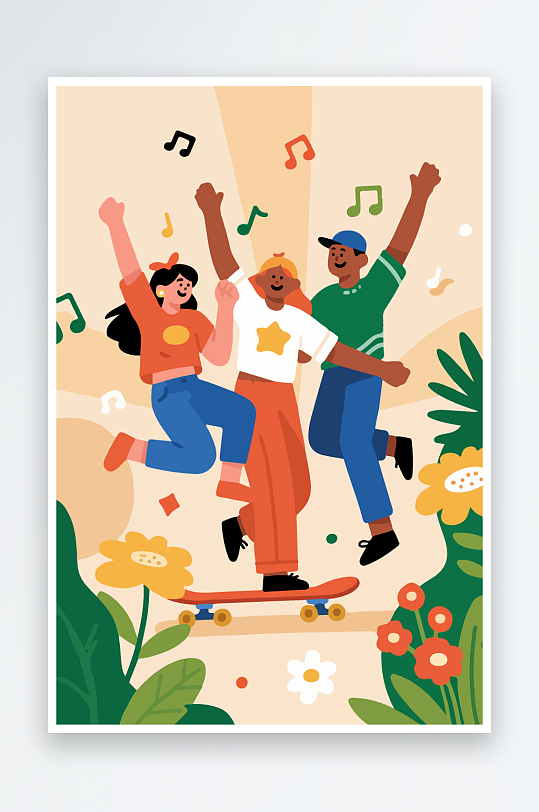 欢乐聚会插画卡通插画-众图网