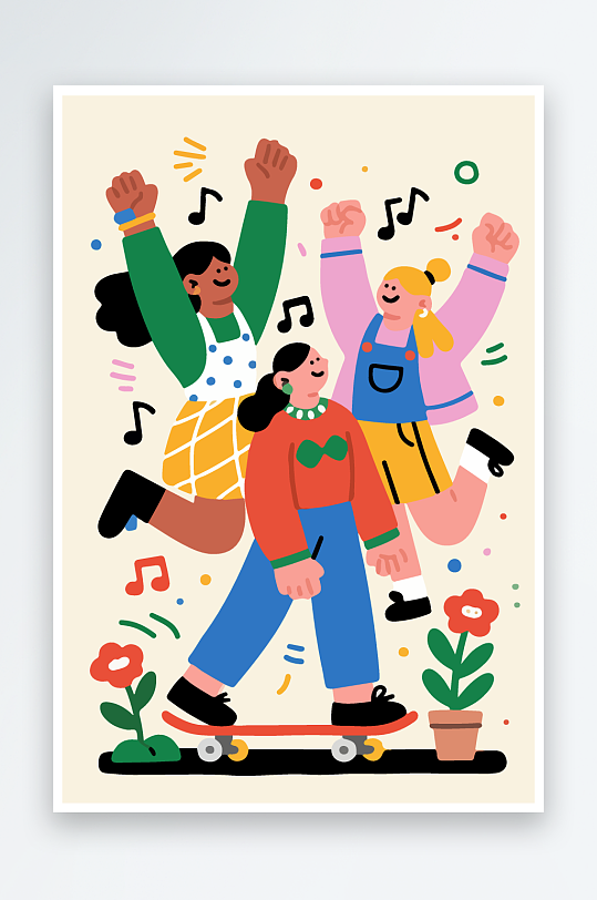 欢乐聚会插画卡通插画-众图网