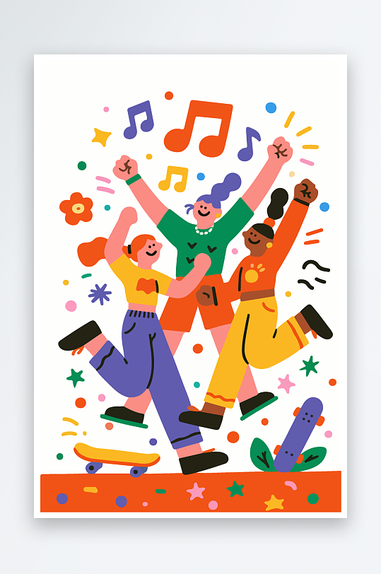 欢乐聚会插画卡通插画-众图网