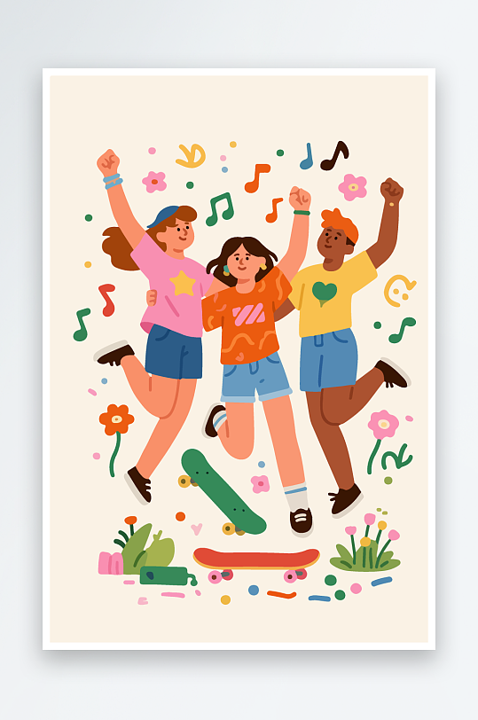 欢乐聚会插画卡通插画-众图网