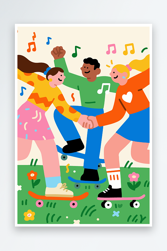 欢乐聚会插画卡通插画-众图网