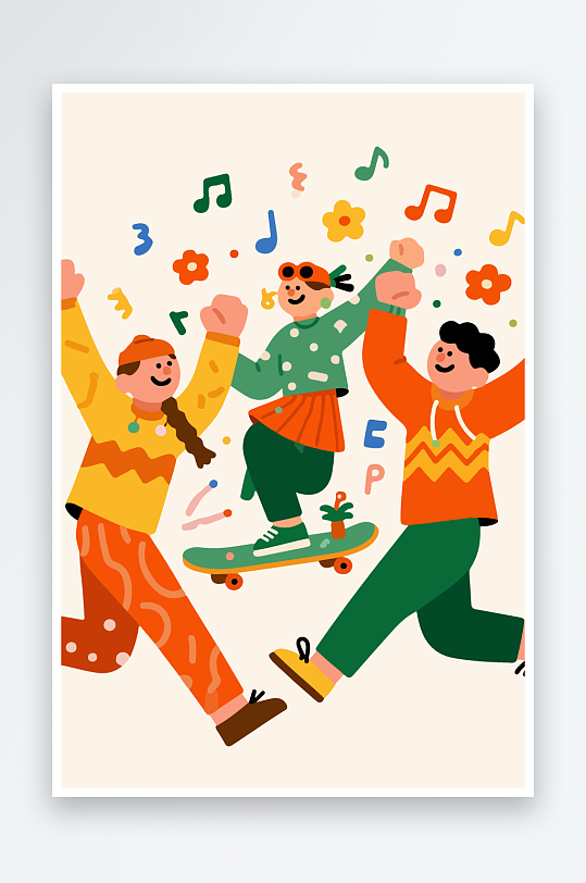 欢乐聚会插画卡通插画-众图网