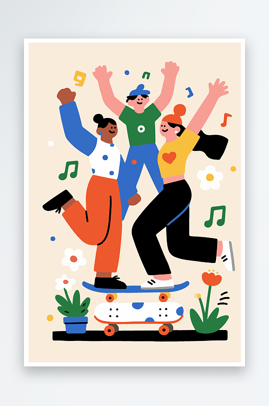 欢乐聚会插画卡通插画-众图网