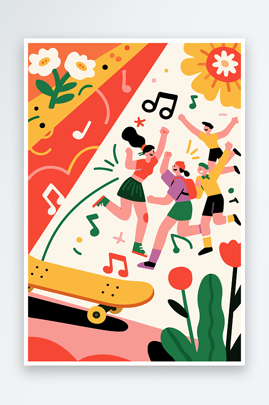 欢乐聚会插画卡通插画-众图网