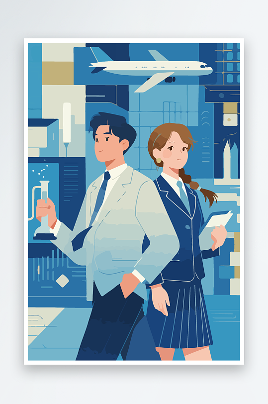 科技主题场景插画-众图网