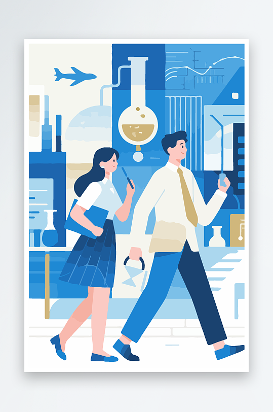 科技主题场景插画-众图网